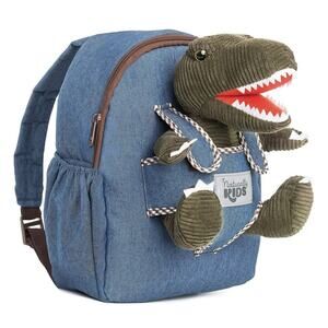 Green T-Rex Plush Dinosaur Toy Backpack Small Naturally KIDS Toddler 3-5 Years